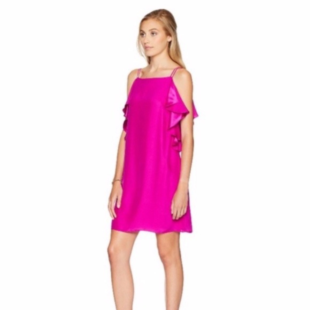 100% silk magenta Kara Ruffle Lilly